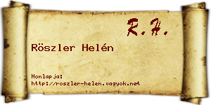Röszler Helén névjegykártya